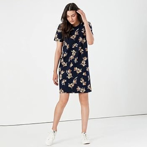 Joules Dresses & Skirts - Joules Navy Floral Short-Sleeve Mini Dress